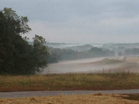 Fog rolling Shawnee Hills
