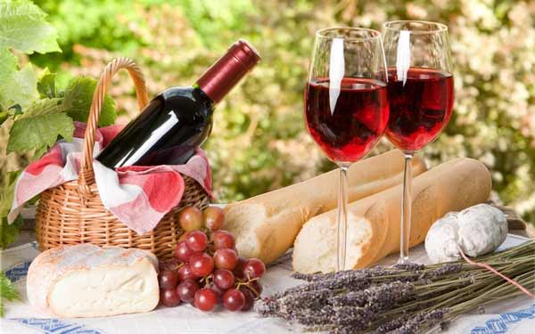 Wine with charcuterie board.