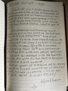 Handwritten notes on lined paper discussing the formation of a new society and government.