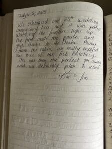 Handwritten journal entry discussing daily reflections and feelings.