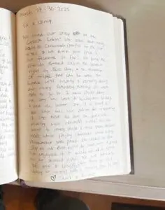 French Cabin Guest Book Notes March of 2025
